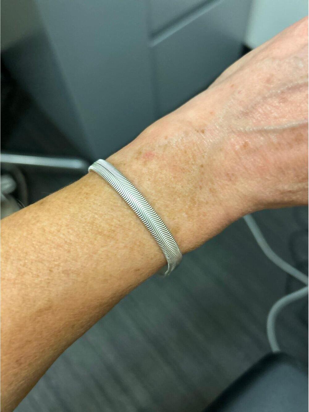 Silver Herringbone Chain Bracelet